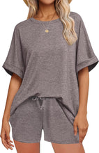 Load image into Gallery viewer, 👕 Oversized T-Shirt &amp; Drawstring Shorts Set – Ultimate Casual Comfort
