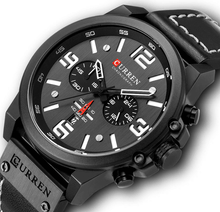 Load image into Gallery viewer, Retro  Waterproof Watch With Chronometers Steel Case And Leather Belts Unique Design Excellent Look Perfect Gift For Your Man
