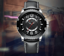 Load image into Gallery viewer, Men's Waterproof  Sport Watch With Leather  Belts  And Large Numbers Details Unique Design Perfect Gift
