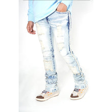 Load image into Gallery viewer, F1779 Shredded Stack Jeans - Light Wash
