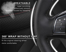 Load image into Gallery viewer, Genuine Leather Car Steering Wheel Cover Soft Anti slip Steering-Wheel Braid Cowhide Braid With Needles Thread Leather Steering Wheel Cover Heavy Duty Pure Cowhide Steering Wheel Cover, Genuine Leather Steering Wheel Cover (Copy)
