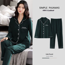 Load image into Gallery viewer, 100% Cotton New Trendy  Pajamas For Women Full Sleeves Pajamas Button Down Winter Sleepwear Set Women White Cotton Pajamas Women's Loose Size V-neck Home Suit Long Sleeve Wide Leg Pants Pajamas Casual Home wear

