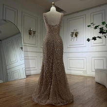 Load image into Gallery viewer, Nude Elegant Sling Light Luxury High-end Pearl Beaded Dress
