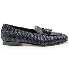 Load image into Gallery viewer, 15-216-NVY TINO Calfskin Woven Tassel Loafer, Navy
