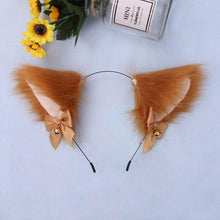 Load image into Gallery viewer, 15 Colors Beautiful Masquerade Halloween Cat Ears Cosplay Cat Ear Party Costume Bow Tie Bell Headwear Headband Gorgeous Hair Accessories For Women
