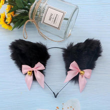 Load image into Gallery viewer, 15 Colors Beautiful Masquerade Halloween Cat Ears Cosplay Cat Ear Party Costume Bow Tie Bell Headwear Headband Gorgeous Hair Accessories For Women
