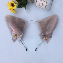 Load image into Gallery viewer, 15 Colors Beautiful Masquerade Halloween Cat Ears Cosplay Cat Ear Party Costume Bow Tie Bell Headwear Headband Gorgeous Hair Accessories For Women
