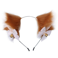 Load image into Gallery viewer, 15 Colors Beautiful Masquerade Halloween Cat Ears Cosplay Cat Ear Party Costume Bow Tie Bell Headwear Headband Gorgeous Hair Accessories For Women
