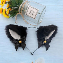 Load image into Gallery viewer, 15 Colors Beautiful Masquerade Halloween Cat Ears Cosplay Cat Ear Party Costume Bow Tie Bell Headwear Headband Gorgeous Hair Accessories For Women
