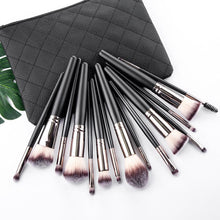 Load image into Gallery viewer, Matte Black Makeup Brush Set by [Brand Name] – 15 Essential Tools for Flawless Application
