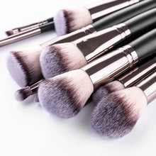 Load image into Gallery viewer, Matte Black Makeup Brush Set by [Brand Name] – 15 Essential Tools for Flawless Application
