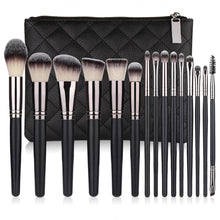 Load image into Gallery viewer, Matte Black Makeup Brush Set by [Brand Name] – 15 Essential Tools for Flawless Application

