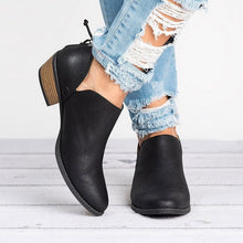 Load image into Gallery viewer, Women's Retro Chunky Heel Ankle Boots – Block Heel Faux Suede
