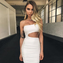 Load image into Gallery viewer, Slim One-shoulder Short Dress Sexy Fashion Hollow Mini Dresses For Women

