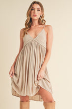 Load image into Gallery viewer, New Summer Ruched Plunge Mini Cami Dress For Women– Flattering, Comfortable, Sophisticated &amp; Alluring with a Sculpted Fit and Plunging Neckline for Special Occasions
