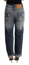 Load image into Gallery viewer, Acht Blue Tattered Mid Waist Straight Denim Trouser
