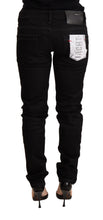 Load image into Gallery viewer, Acht Black Low Waist Skinny Denim Cotton Trouser
