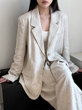 Load image into Gallery viewer, Linen Suit Jacket + Pants Two-Piece Suit
