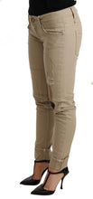Load image into Gallery viewer, Acht Beige Denim Cotton Bottom Slim Fit Folded Pant
