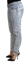 Load image into Gallery viewer, Acht Light Blue Washed Cotton Folded Hem Denim Trouser
