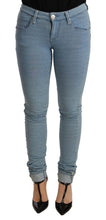 Load image into Gallery viewer, Acht Blue Cotton Stretch Hem Slim Fit Women Denim Trouser
