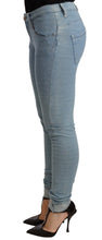 Load image into Gallery viewer, Acht Blue Cotton Stretch Hem Slim Fit Women Denim Trouser
