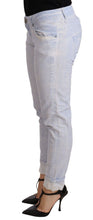 Load image into Gallery viewer, Acht Light Blue Cotton Folded Hem Denim Skinny Women Trouser Jeans
