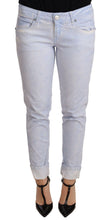 Load image into Gallery viewer, Acht Light Blue Cotton Folded Hem Denim Skinny Women Trouser Jeans
