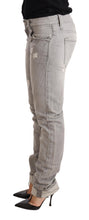 Load image into Gallery viewer, Acht Gray Tattered Cotton Slim Fit Folded Hem Women Denim Jeans
