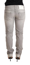 Load image into Gallery viewer, Acht Gray Tattered Cotton Slim Fit Folded Hem Women Denim Jeans
