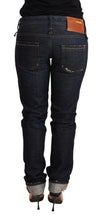 Load image into Gallery viewer, Acht Dark Blue Cotton Slim Fit Folded Hem Women Denim Trouser Jeans
