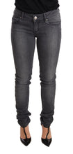 Load image into Gallery viewer, Acht Gray Washed Cotton Slim Fit Low Waist Women Denim Trouser Jeans
