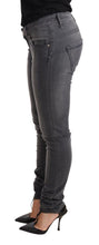 Load image into Gallery viewer, Acht Gray Washed Cotton Slim Fit Low Waist Women Denim Trouser Jeans
