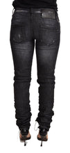Load image into Gallery viewer, Acht Black Washed Cotton Low Waist Skinny Denim Trouser Jeans
