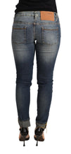 Load image into Gallery viewer, Acht Blue Washed Cotton Low Waist Skinny Denim Women Trouser Jeans
