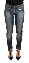 Load image into Gallery viewer, Acht Blue Washed Cotton Low Waist Skinny Denim Women Trouser Jeans
