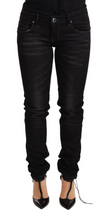 Load image into Gallery viewer, Acht Black Washed Cotton Slim Fit Denim Low Waist Trouser Jeans
