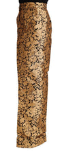 Load image into Gallery viewer, Dolce &amp; Gabbana Gold Floral Jacquard Straight Polyester Pants
