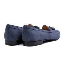 Load image into Gallery viewer, 16-580-BLU NAPLES Italian Kid Suede Tassel Loafer, Blue Water
