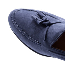 Load image into Gallery viewer, 16-580-BLU NAPLES Italian Kid Suede Tassel Loafer, Blue Water
