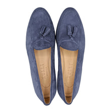 Load image into Gallery viewer, 16-580-BLU NAPLES Italian Kid Suede Tassel Loafer, Blue Water

