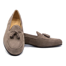 Load image into Gallery viewer, 16-580-MOC NAPLES Italian Kid Suede Tassel Loafer, Mocha
