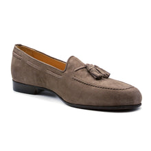 Load image into Gallery viewer, 16-580-MOC NAPLES Italian Kid Suede Tassel Loafer, Mocha
