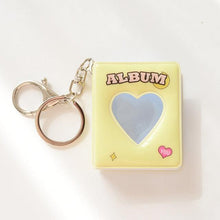 Load image into Gallery viewer, 16 Photos Card Holder 1 Inches Card Bag Photo Album Keychain Hollow Love Photo Holder Key Rings Holds Memory Album DIY Memorable Gifts For Loved Ones
