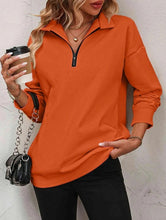 Load image into Gallery viewer, Women's Zipper Turtleneck Pullover Sweatshirt – Loose Long Sleeve

