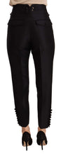 Load image into Gallery viewer, Dsquared² Black Button Embellished Cropped High Waist Pants
