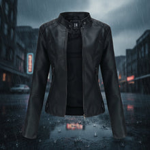 Load image into Gallery viewer, Women’s Classic Leather Jacket – Chic Streetwear Outerwear
