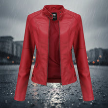 Load image into Gallery viewer, Women’s Classic Leather Jacket – Chic Streetwear Outerwear
