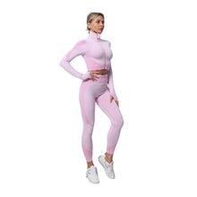 Load image into Gallery viewer, 2-Piece Seamless Zip-Up Yoga Set – Workout Sets for Women
