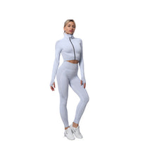 Load image into Gallery viewer, 2-Piece Seamless Zip-Up Yoga Set – Workout Sets for Women
